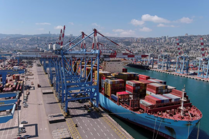 A general view shows Haifa Port in Haifa, Israel